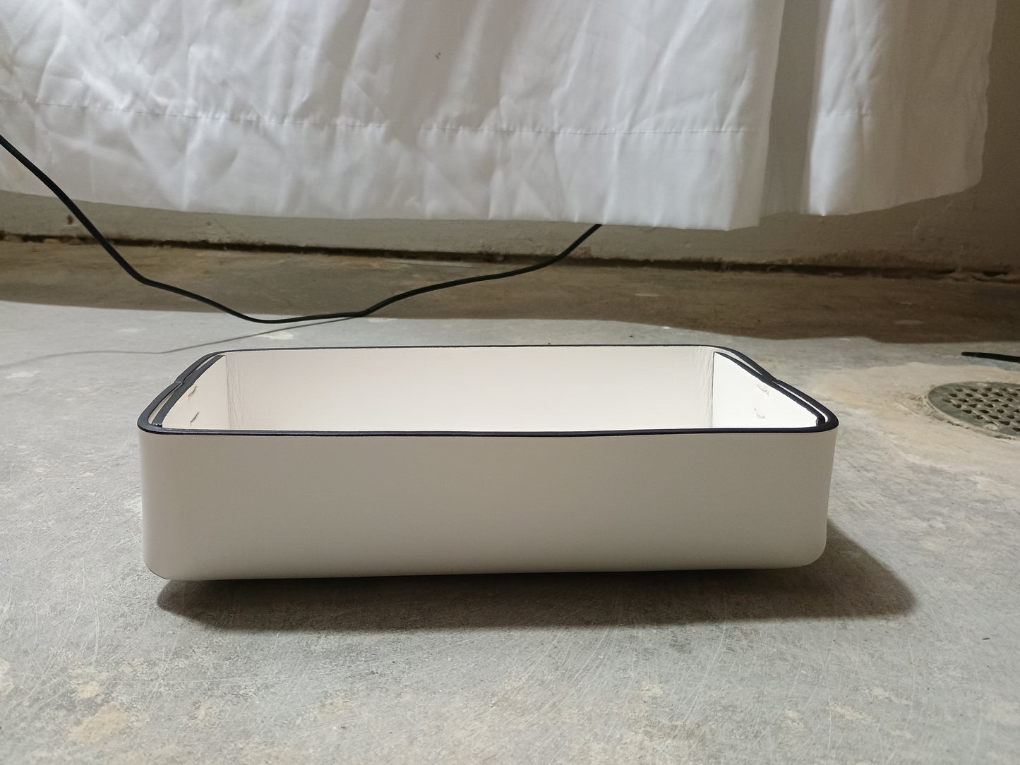 Small White Leather Tray