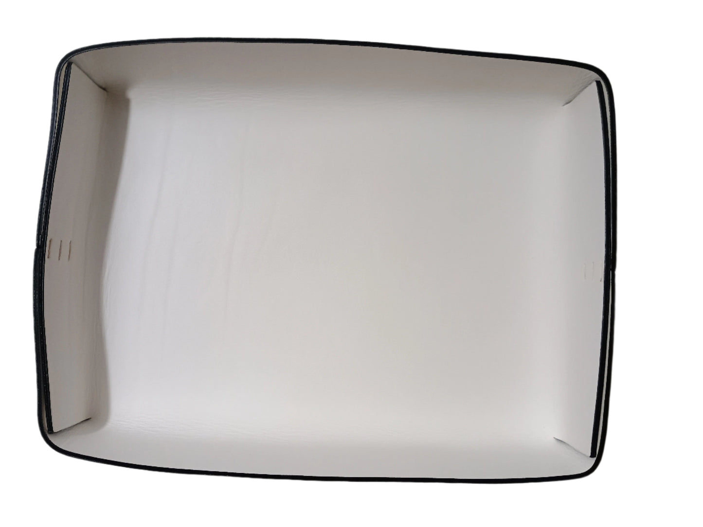 Large White Leather Tray