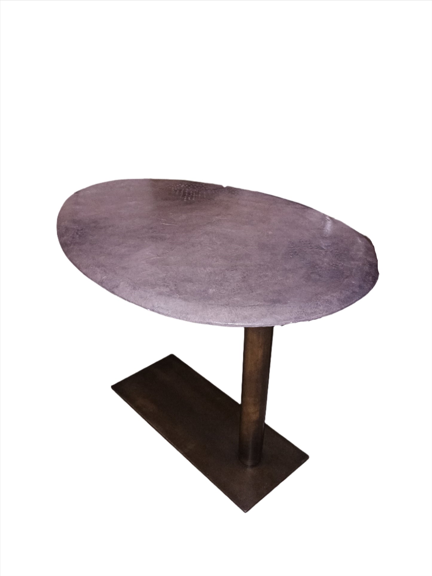 Table -  Leather Side Tables with Patinated Base